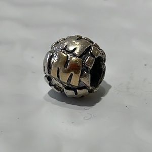 Retired Pandora 2tone Gold and Silver initial M bead